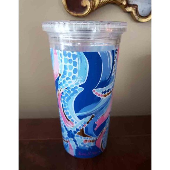 Lilly Pulitzer Tumbler With Lid BPA Free Plastic Starfish - Picture 1 of 3